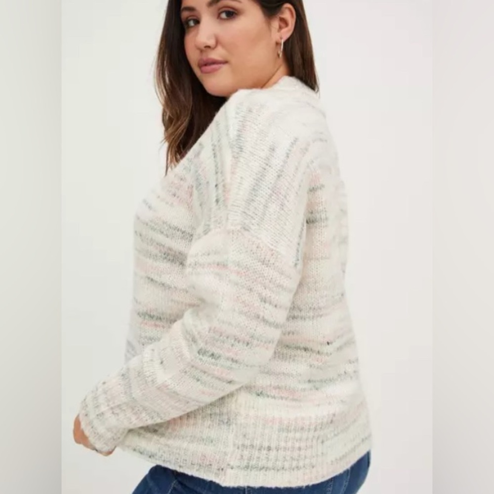 LOWEST🌺 NWT TORRID 2X-3X-4X-5X Multicolor Pastel Crew Neck Sweater - Picture 4 of 9